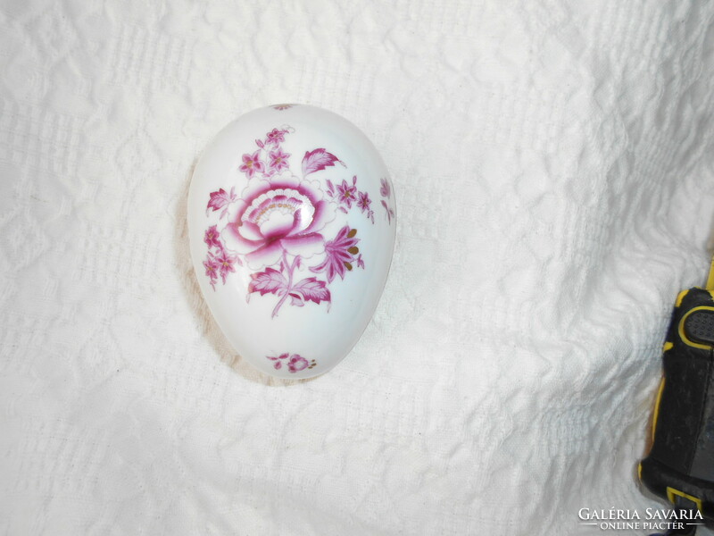 Herendi ékszertartó porcelán tojás- Nanking (pink) motívum