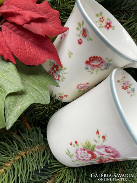 Cath Kidston nagyon szép rózsás bögréi finom angol csont porcelánból párban