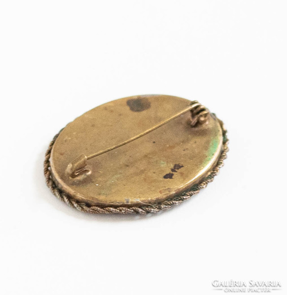 Murano glass micromosaic brooch - vintage lapel pin, badge