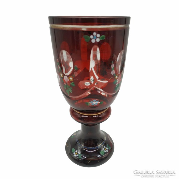 Czech bath glass burgundy m00845