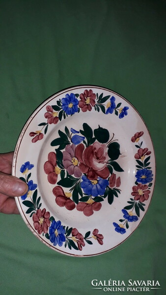 Antique sealed rare marked Kispest folk artist hand painted porcelain wall decoration plate as shown in the pictures