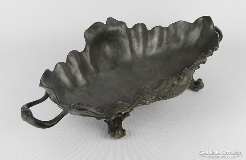 1P690 antique large baroque metal center serving bowl 44 cm