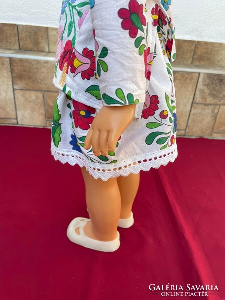 65 Cm high baby doll toy folk Kalocsa embroidery floral