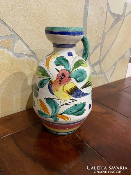 25 Cm high bird ceramic pitcher jug heirloom