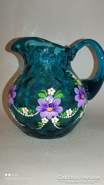 Antique old glass pouring jug