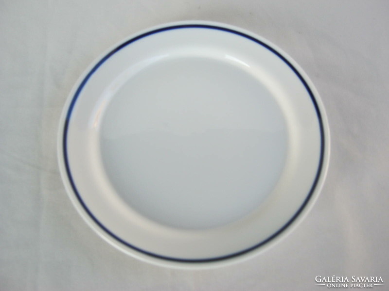 Zsolnay porcelán kék csíkos menza mintás kis süteményes tányér 19 cm