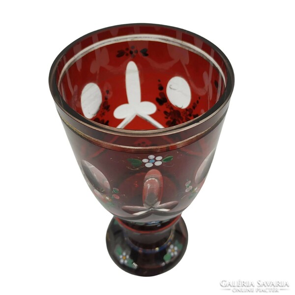 Czech bath glass burgundy m00845