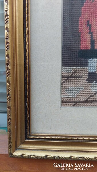 Glazed gold-wood picture frame, internal size 51x42 cm