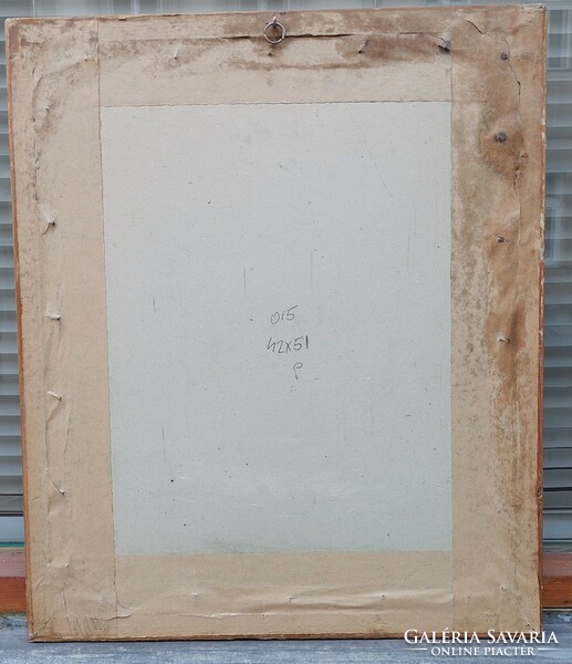 Üvegezett arany-fa képkeret, belső méret 51x42 cm
