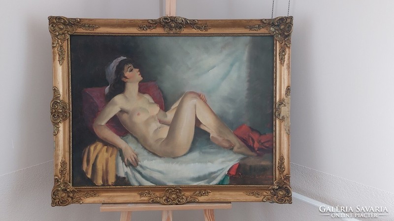 (K) beautiful painting female nude ( reynolds ? ) 72X91 cm with frame