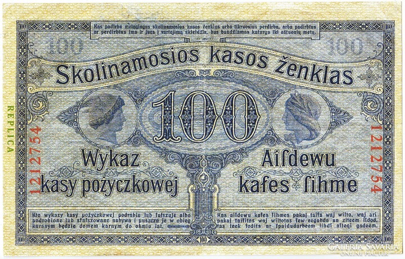 Németország 100 lengyel rubel 1916 REPLIKA