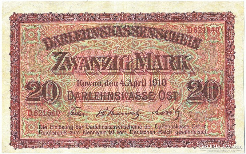 Németország 20 Német papírmárka 1918 REPLIKA