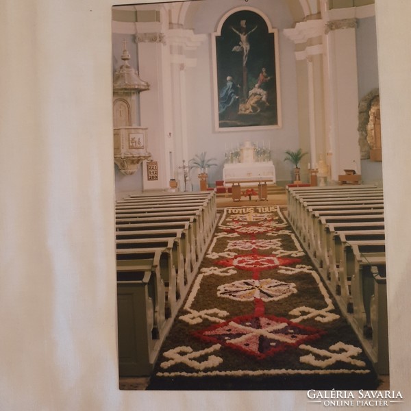 Visegrád Keresztelő Szent János Templom úrnapi virágszőnyeg 1991.