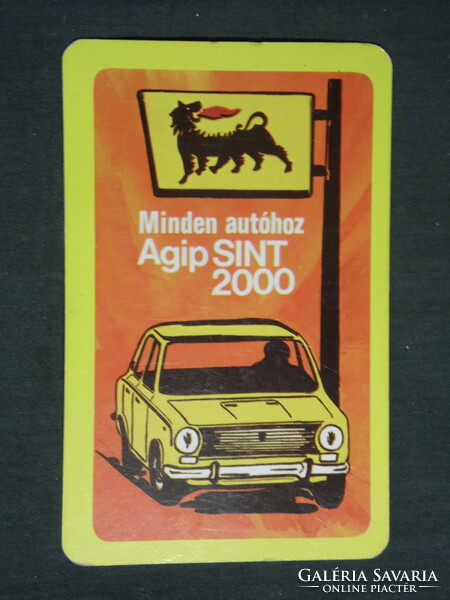 Kártyanaptár, Agip benzinkutak,olajok ,grafikai rajzos,Lada Zsiguli autó,1979 ,   (2)