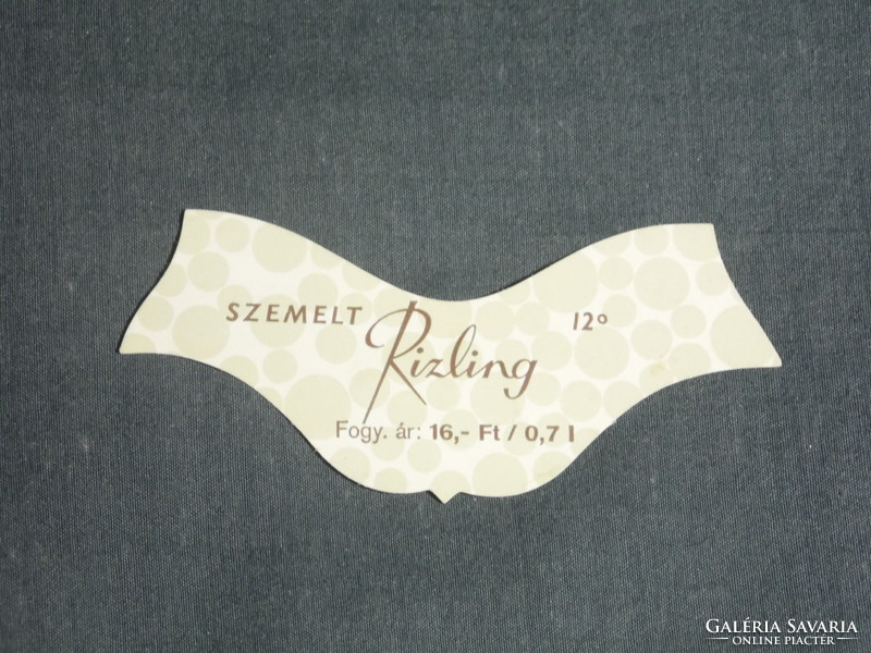 Wine label, winery, wine farm, 1960-70 fine Riesling wine neck label