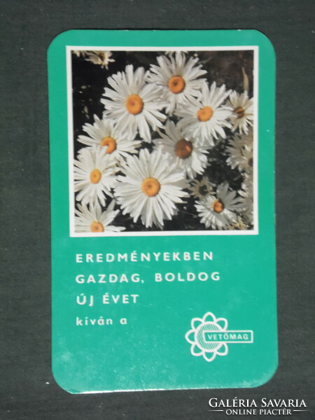 Kártyanaptár, Vetőmag vállalat, virágmag, 1980 ,   (2)