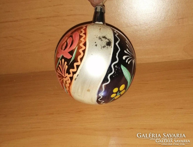 Retro glass sphere Christmas tree decoration 7 cm