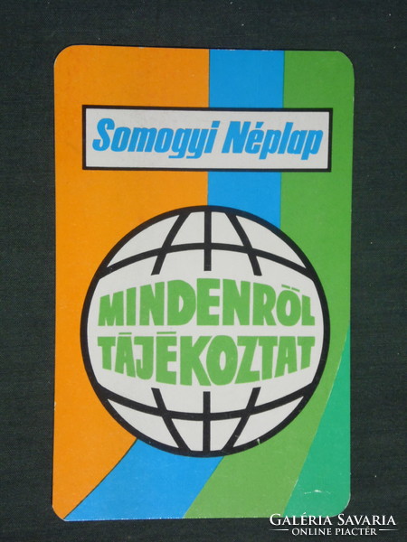 Card calendar, Somogyi folk newspaper, newspaper, magazine, 1979, (2)
