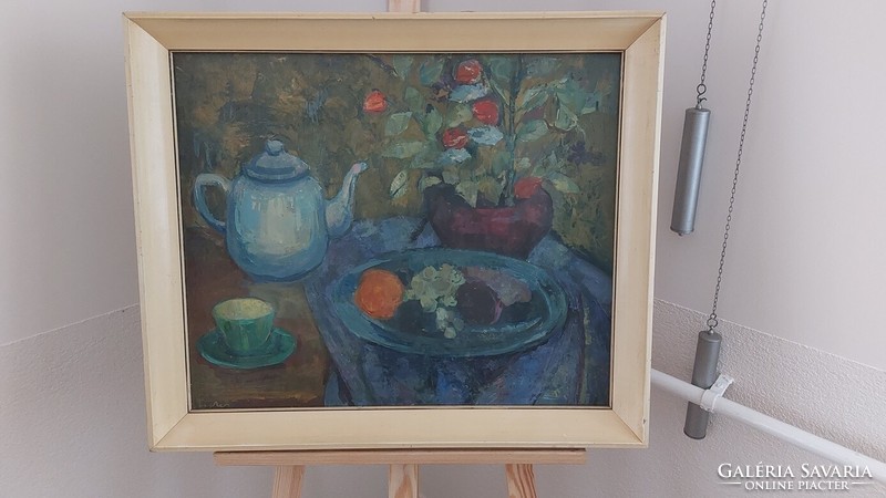 (K) Lydia the wolf gallery still life painting with frame 66x56 cm