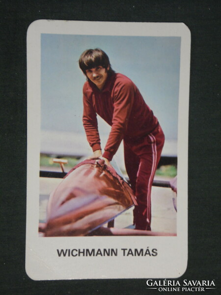 Card calendar, for trained youth, sport, tamás wichmann kayak canoe, 1979, (2)