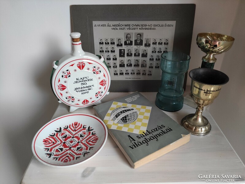 Kapu Jenő nemzetközi sakknagymester szakmai hagyatéka díjak kupák fotók könyvek levelezések