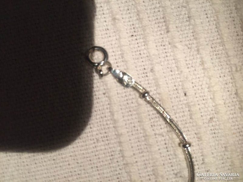 Ezüst (Ag) fantáziaszemes lánc, karkötő, jelzett, 21-27 cm, 3 gramm  (GYFD)