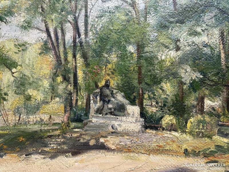 György Kapussy, anonymous in the city park, painting!