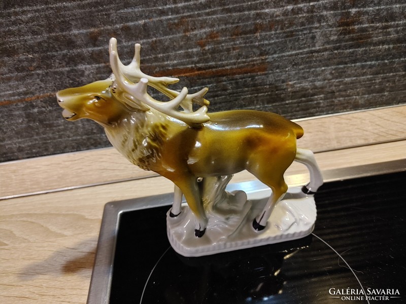 Bass deer porcelain figure -marked