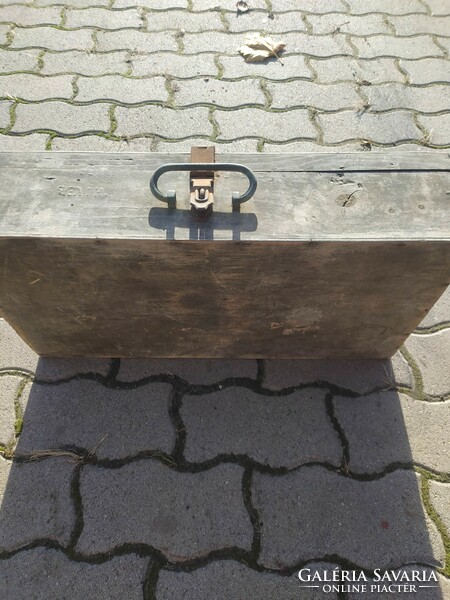 Retro wooden military chest