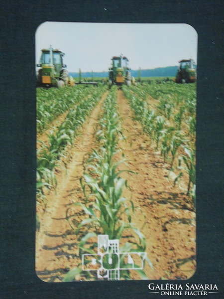 Card calendar, agricultural combine, tractor, machine, corn field, 1980, (2)