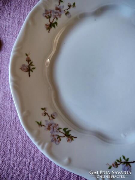 Zsolnay porcelain purple peach flower pattern flat plate