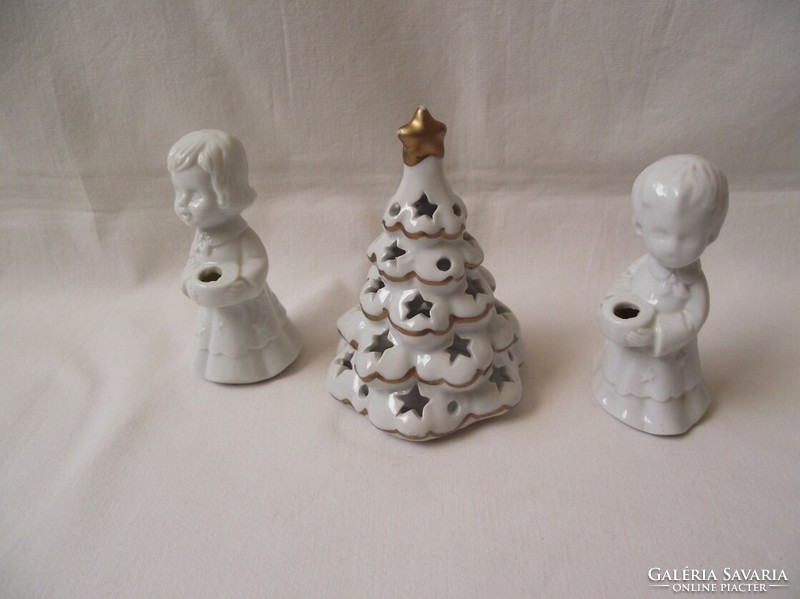 Karácsonyfa alakú mécsestartó,kikislány,kisfiú gyertatartó,karácsonyi dekoráció