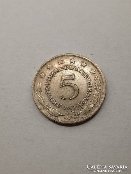 Jugoszlávia 5 dinár 1971