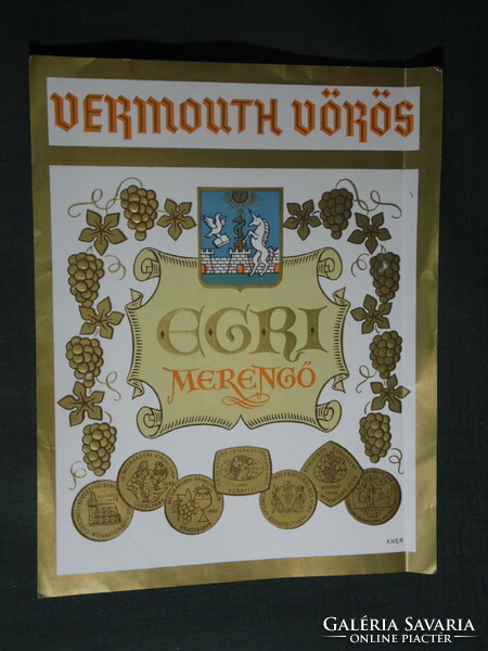 Wine vermouth label, Eger winery, wine farm, Eger meringue vermouth 1. L