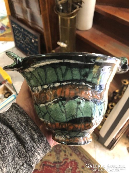 Gorka gauze ceramic bowl, with special shades, 20 x 13 cm