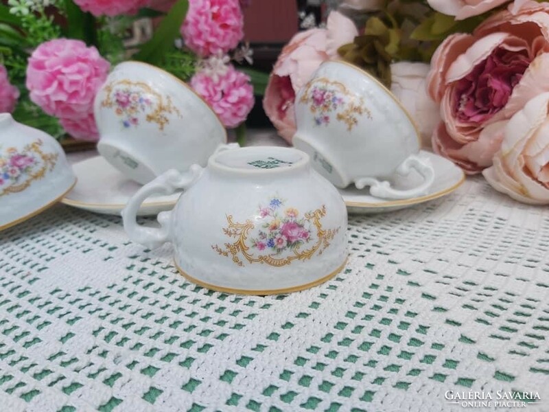 Gyönyörű virágos  MZ Altrohlau kávéscsésze csésze csészealj