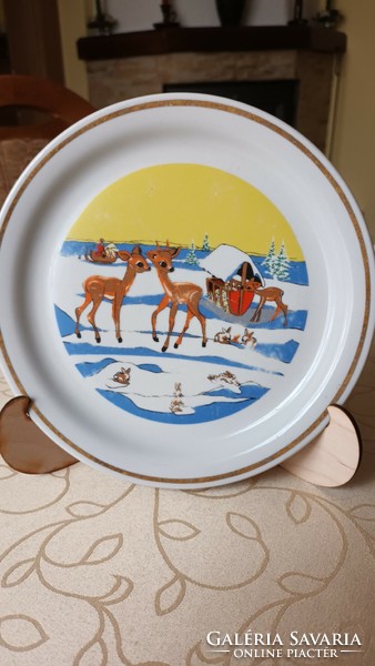 Zsolnay children's children's children's flat plate with fairy tale pattern Bambi