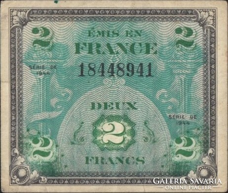 2 French francs 1944 France military military 2.