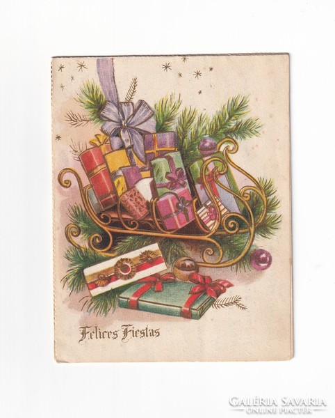 K:153 Karácsonyi gyönyörű térbeli széinyitható boríték képeslap