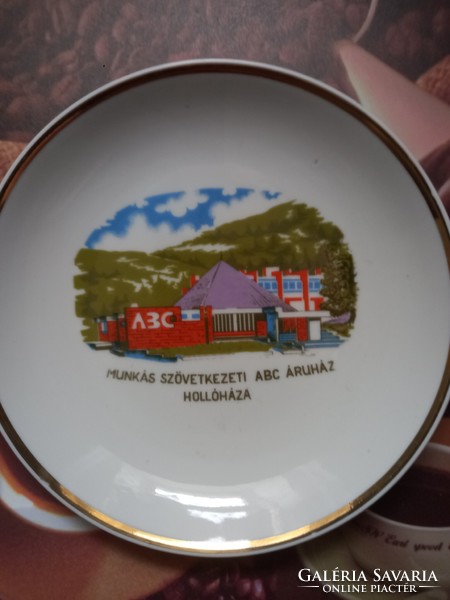 2db Emlék tányér : Munkás szövetkezeti ABC áruház Hollóháza