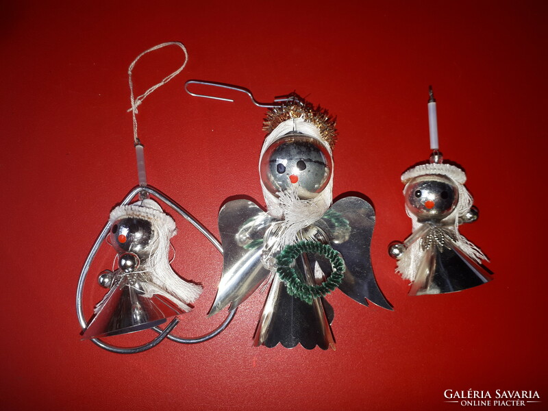 Angel Christmas tree decorations 3 pieces of glass and foil