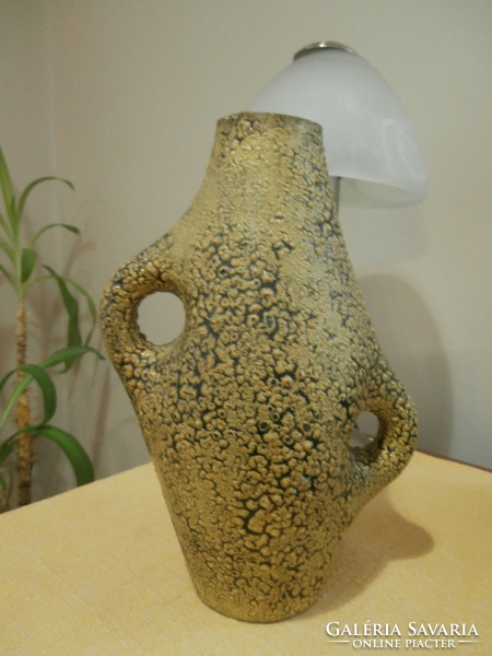 Shrink glazed two-handled retro vase