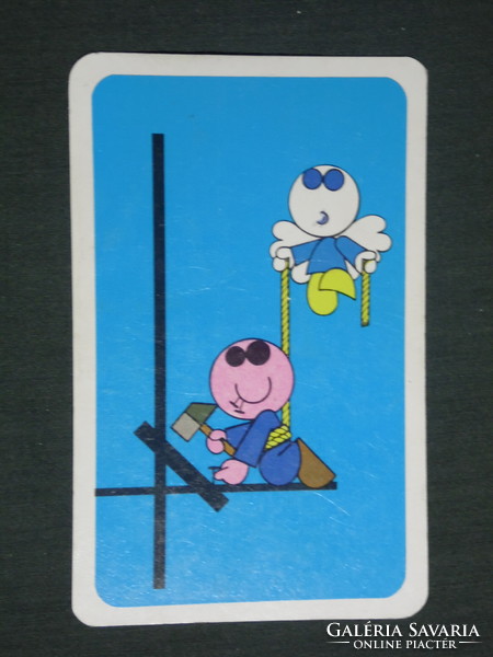 Card calendar, occupational health and safety department, graphic artist, humorous, protective equipment, 1982, (2)