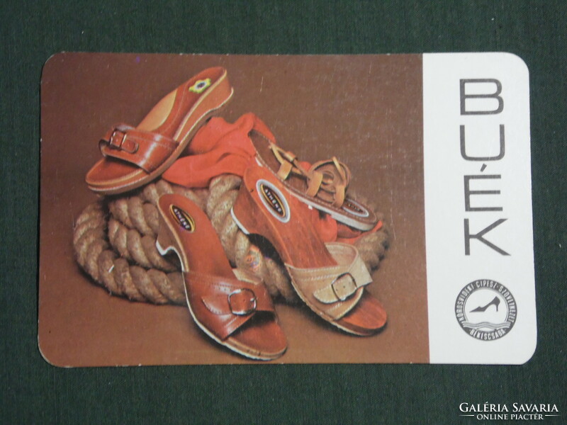 Card calendar, Kőrösvidék shoemaker's cooperative, békéscsaba, slippers, 1982, (2)