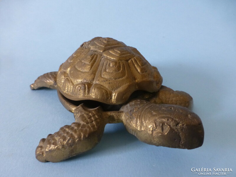 Antik teknős alakú sárgaréz szelence,ékszertartó