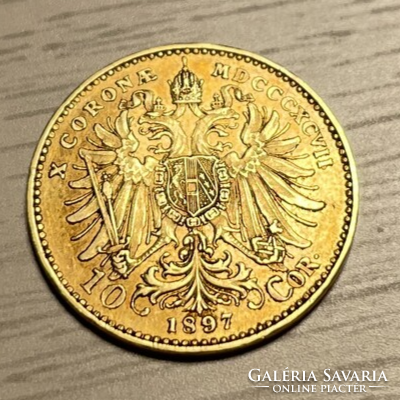 József Ferenc gold 10 crowns (1897) 3.3g
