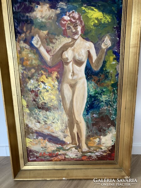 András G. Szántó / female nude, oil painting