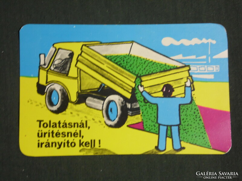 Card calendar, occupational health and safety council, graphic designer, accident prevention, truck, 1981, (2)