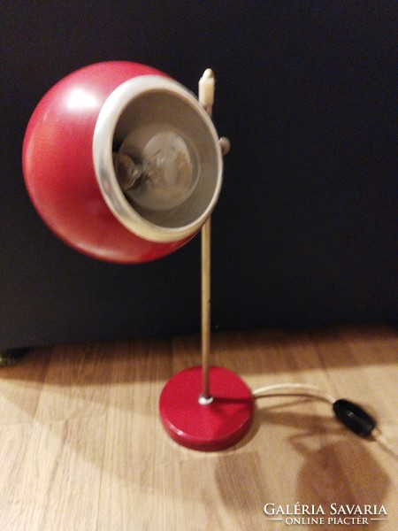 Retro.Mid century table red ball lamp. Less common.