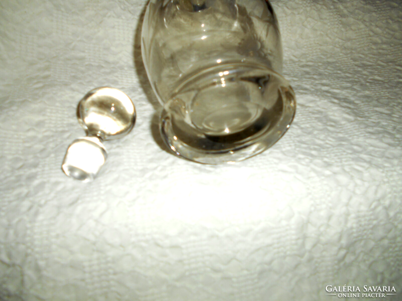 Antik csiszolt   üveg palack-eredeti dugó